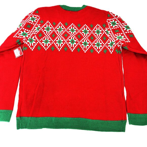 Holiday Time Men's Light Up Cow Ugly Christmas Sweater Large NWT - Picture 7 of 13